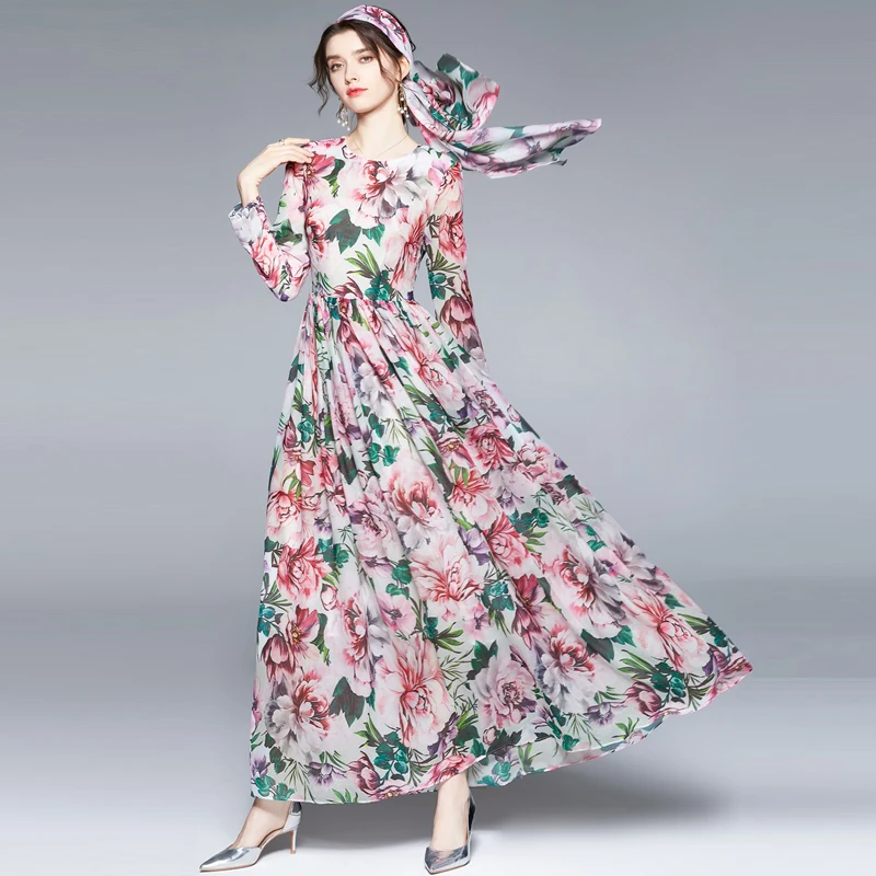 2021 New Summer Vestidos Mujer Verano Beach Maxi Floor Dresses Vintage Floral Print O-Neck Long Sleeve Elgant Party Robe Femme
2021 New Summer Vestidos Mujer Verano Beach Maxi Floor Dresses Vintage Floral Print O-Neck Long Sleeve Elgant Party Robe Femme