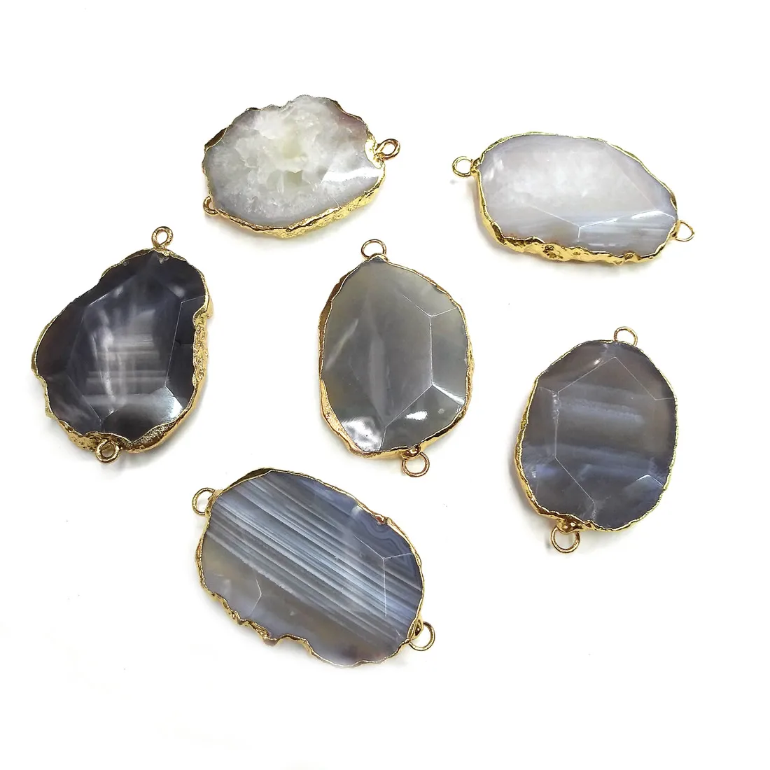 Natural Stone Agates Pendant irregular Shape Double Hole Connector for Jewelry Making DIY Elegant Necklace Bracelet Accessories
Natural Stone Agates Pendant irregular Shape Double Hole Connector for Jewelry Making DIY Elegant Necklace Bracelet Accessories