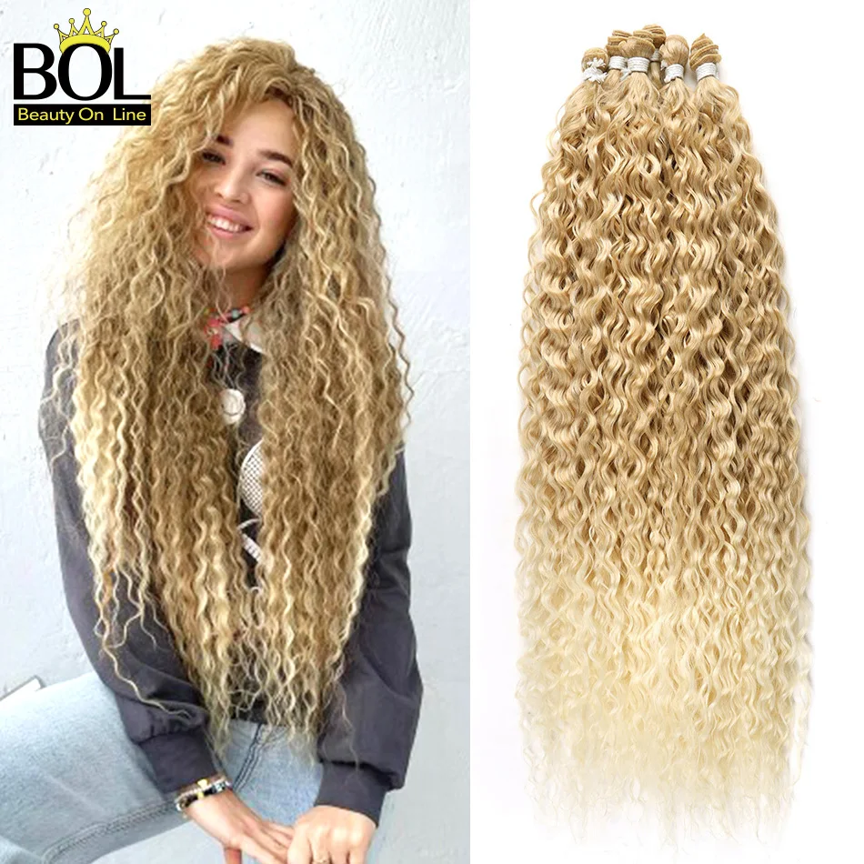 BOL Curly Organic Hair Extensions 32Inch Long Synthetic Bundles Ombre Blonde Fake Hair for Women Water Wave Heat Resistant 9Pcs
BOL Curly Organic Hair Extensions 32Inch Long Synthetic Bundles Ombre Blonde Fake Hair for Women Water Wave Heat Resistant 9Pcs