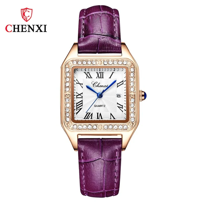 CHENXI Ladies Watch Relogio Masculino Luxury Diamond-studded Leather Strap Calendar Waterproof Square Women's Watch Gift
CHENXI Ladies Watch Relogio Masculino Luxury Diamond-studded Leather Strap Calendar Waterproof Square Women's Watch Gift