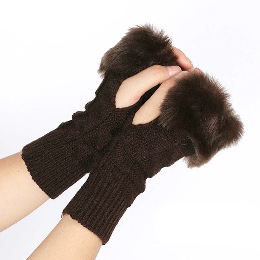 Winter Half Finger Mittens Gloves Faux Rabbit Fur Knitted Glove Fingerless Short Warm Guantes Top Fur Mittens S2129
Winter Half Finger Mittens Gloves Faux Rabbit Fur Knitted Glove Fingerless Short Warm Guantes Top Fur Mittens S2129