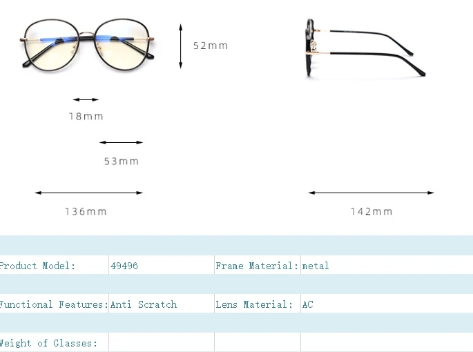 49496 Metal Glasses Frame Men and Women Optical Fashion Computer Eyeglasses Trend Flat Mirror
49496 Metal Glasses Frame Men and Women Optical Fashion Computer Eyeglasses Trend Flat Mirror