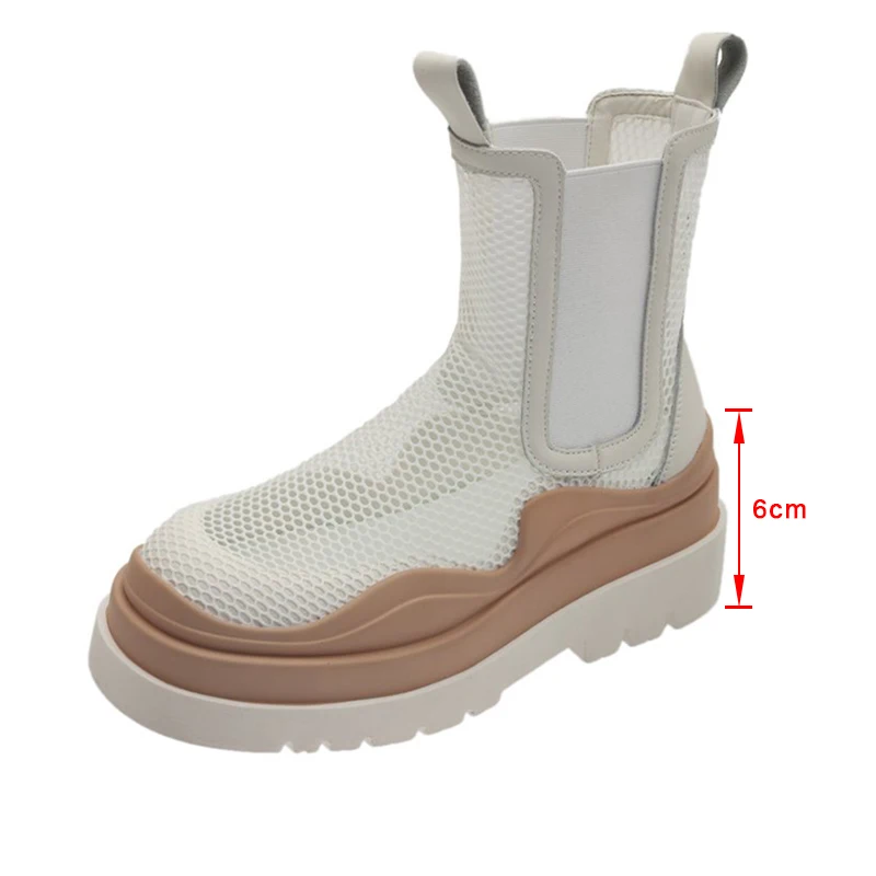 Summer Women Boots Mesh Breathable Hollow Out Ladies Shoes Thick Bottom Platform Flat Heels Slip On Female Chelsea Ankle Boots
Summer Women Boots Mesh Breathable Hollow Out Ladies Shoes Thick Bottom Platform Flat Heels Slip On Female Chelsea Ankle Boots