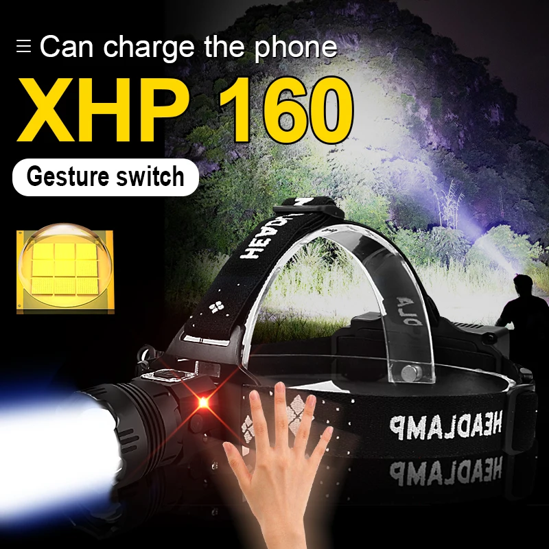 XHP160/T6/L2 Free Shipping High Power LED Headlamp 18650 USB Recharge Head Lamp Waterproof Fishing Camping IR Sensor Head Torch
XHP160/T6/L2 Free Shipping High Power LED Headlamp 18650 USB Recharge Head Lamp Waterproof Fishing Camping IR Sensor Head Torch