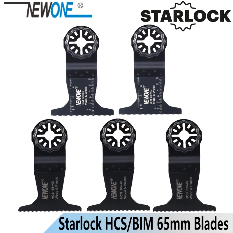 

NEWONE HCS/BIM 65MM Starlock Saw Blades fit Power Oscillating Tools for Cut Wood Plastic Metal Cutting Remove Carpet Nails more