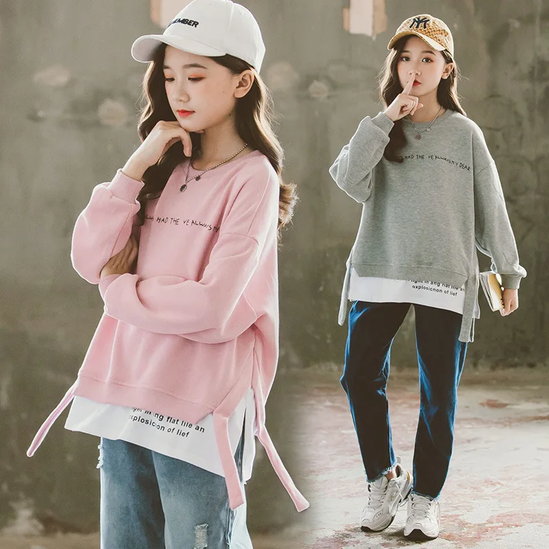 Pink Grey Spring Autumn Tops Hoodies Girls Sweatshirts Coat Kids Outwear Teenager Children Clothes High Quality
Pink Grey Spring Autumn Tops Hoodies Girls Sweatshirts Coat Kids Outwear Teenager Children Clothes High Quality