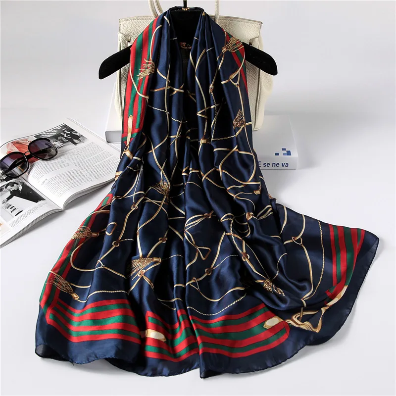 Women Silk Scarf Chiffon Hijab Mousseline Designer Scarves Foulard Femme Head Small 39pc | Аксессуары для одежды