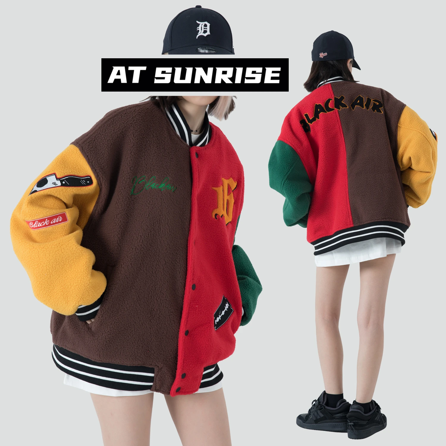 Women Men Casual Color Block Patchwork Bomber Jacket Streetwear Embroidery Letter Jacket Coat 2021 Autumn Harajuku Jacket Coat
Women Men Casual Color Block Patchwork Bomber Jacket Streetwear Embroidery Letter Jacket Coat 2021 Autumn Harajuku Jacket Coat