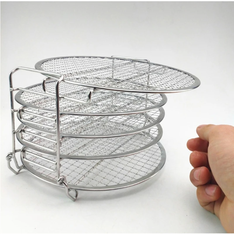 304 Food Grade Stainless Steel Dehydrator Racks, Five Stackable Layer with Feet for Ninja Foodi 6.5qt and 8qt Air Fryer
304 Food Grade Stainless Steel Dehydrator Racks, Five Stackable Layer with Feet for Ninja Foodi 6.5qt and 8qt Air Fryer