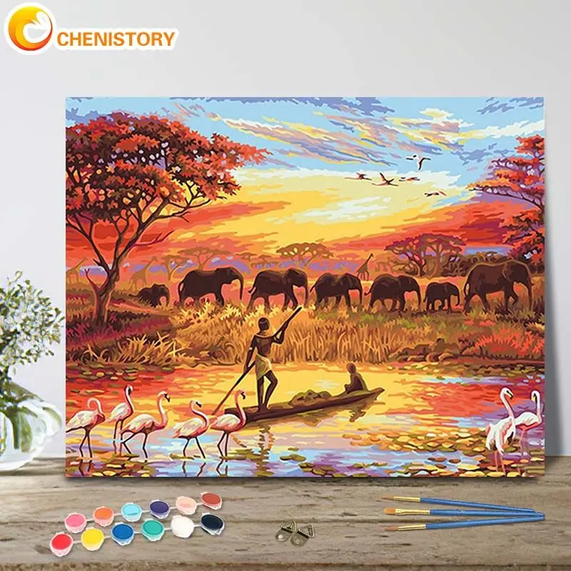 CHENISTORY Full Drill Diamond Embroidery Africa Elephant Craft Kit 5D Diamond Mosaic Flamingo Animal Needlework Home Decor 
CHENISTORY Full Drill Diamond Embroidery Africa Elephant Craft Kit 5D Diamond Mosaic Flamingo Animal Needlework Home Decor