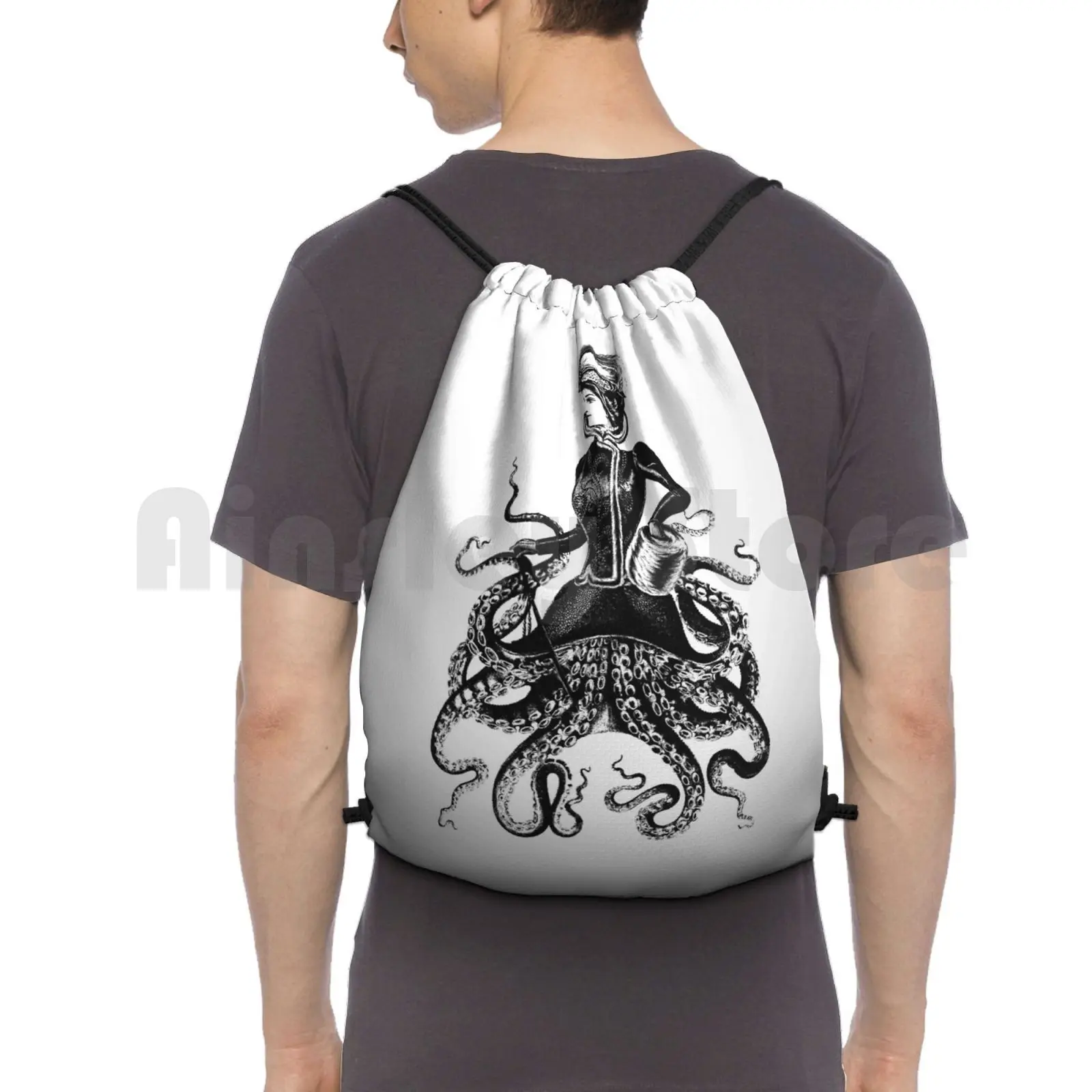 Lady Squid Backpack Drawstring Bags Gym Bag Waterproof Vintage Sea Creature Tentacle Octopus Retro Cool Cult Movie Goth
Lady Squid Backpack Drawstring Bags Gym Bag Waterproof Vintage Sea Creature Tentacle Octopus Retro Cool Cult Movie Goth