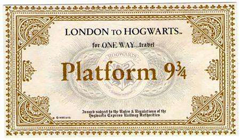 

20Pcs/ 30Pcs/ 50Pcs Harry Horgwatt Platform 9 3/4 Express Replica Train Ticket Gilded Paper 9 3/4 Plaftform Tickets