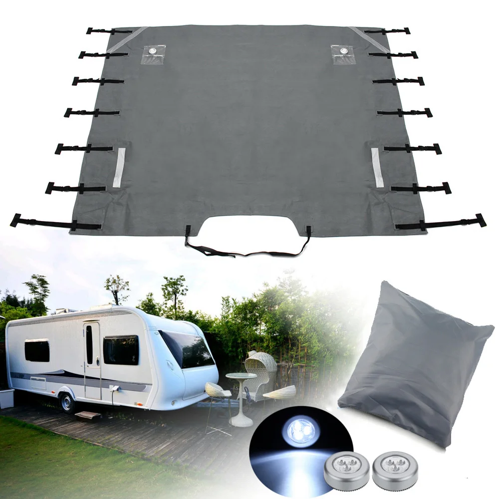 RV Caravan Front Cover 210D Waterproof Oxford Cloth With 2LED Light For Outdoor Travel Vehicle RV Accessories
RV Caravan Front Cover 210D Waterproof Oxford Cloth With 2LED Light For Outdoor Travel Vehicle RV Accessories