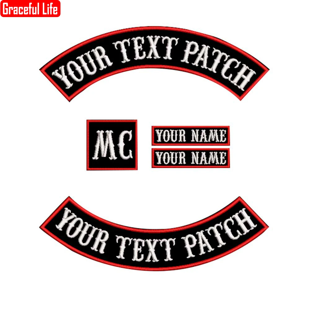 Custom 5Pcs/1Set Biker Patch With Your Own ID Text Iron-on Embroidered Motorcycle Patch Apply to Punk Biker Jacket On Rider Back
Custom 5Pcs/1Set Biker Patch With Your Own ID Text Iron-on Embroidered Motorcycle Patch Apply to Punk Biker Jacket On Rider Back