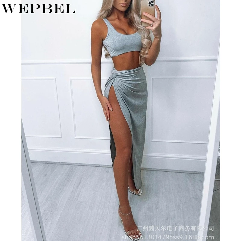 WEPBEL Women's Casual Solid Color Slim Suit Summer Sexy O-Neck Sleeveless Vest + High Waist Pleated Split Irregular Skirt Suit
WEPBEL Women's Casual Solid Color Slim Suit Summer Sexy O-Neck Sleeveless Vest + High Waist Pleated Split Irregular Skirt Suit