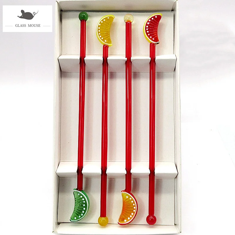Handmade glass Lemon Slice design decor red long handle glass cocktail stirring rod drink stirrers Swizzle Sticks Coffee Muddler
Handmade glass Lemon Slice design decor red long handle glass cocktail stirring rod drink stirrers Swizzle Sticks Coffee Muddler