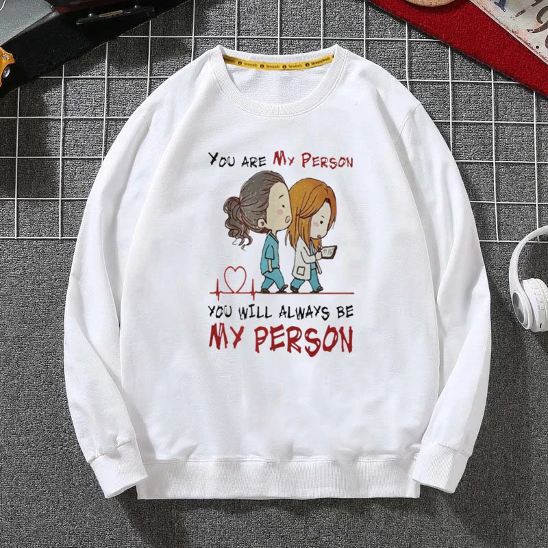 Мужская толстовка с капюшоном Greys Anatomy You're My Person Ullzang модная мужская одежда в