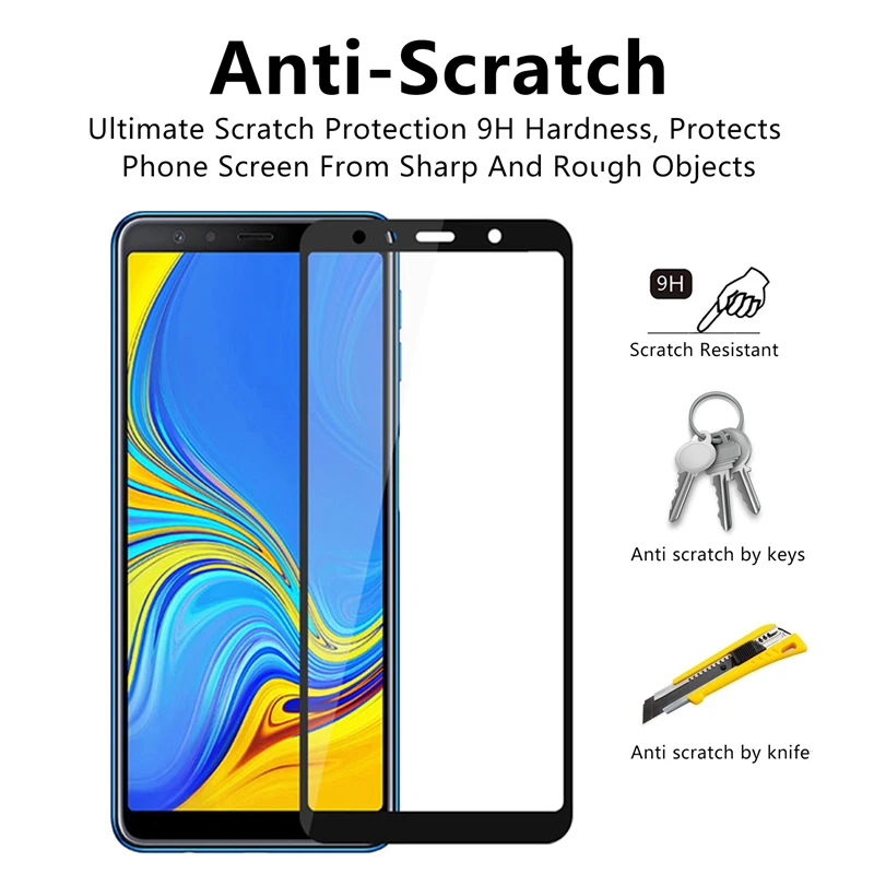 2Pcs SamsungA7 Glass Protective Film for Samsung Galaxy A7 2018 Screen Protector Sansung Sumsung A 7 A750 7A Tepmered | Мобильные