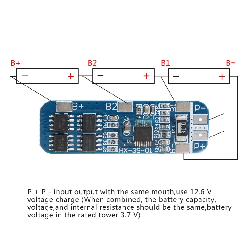 3S 18650 Li-ion Lithium Battery 10A 12V BMS PCM Charger Protection Board
3S 18650 Li-ion Lithium Battery 10A 12V BMS PCM Charger Protection Board