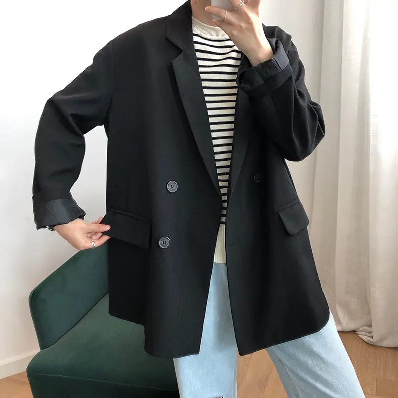 Blazers Women Spring Double-breasted Solid Loose BF All-match Korean Style Elegant Womens Office Blazer Fashion New Outwear Coat
Blazers Women Spring Double-breasted Solid Loose BF All-match Korean Style Elegant Womens Office Blazer Fashion New Outwear Coat