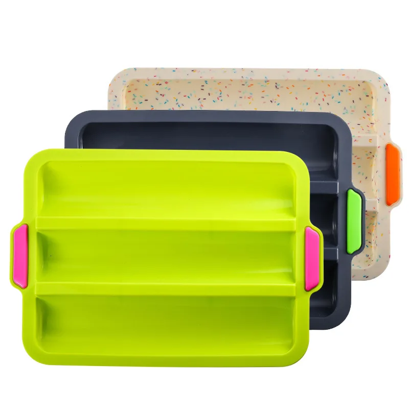 3 Slot Silicone Non-stick Baguette Baking Tray Loaf Mould French Bread Pan Kitchen Baking Tools
3 Slot Silicone Non-stick Baguette Baking Tray Loaf Mould French Bread Pan Kitchen Baking Tools