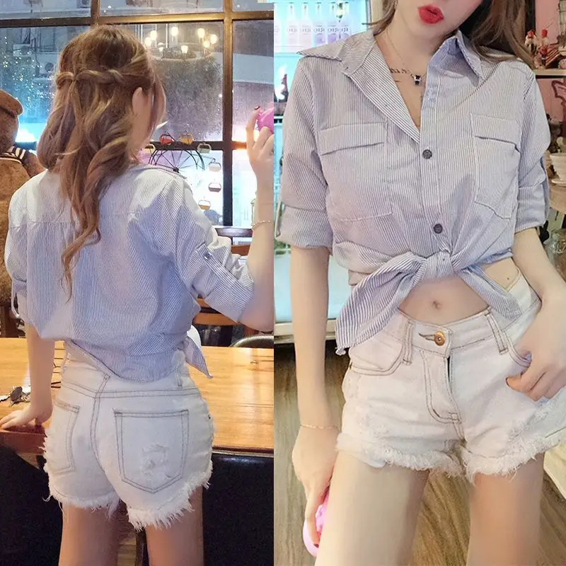 Hot 2019 Autumn Casual Ladies Blouses Top Women Striped Blouse Shirt Female Sexy Loose Blusas
Hot 2019 Autumn Casual Ladies Blouses Top Women Striped Blouse Shirt Female Sexy Loose Blusas