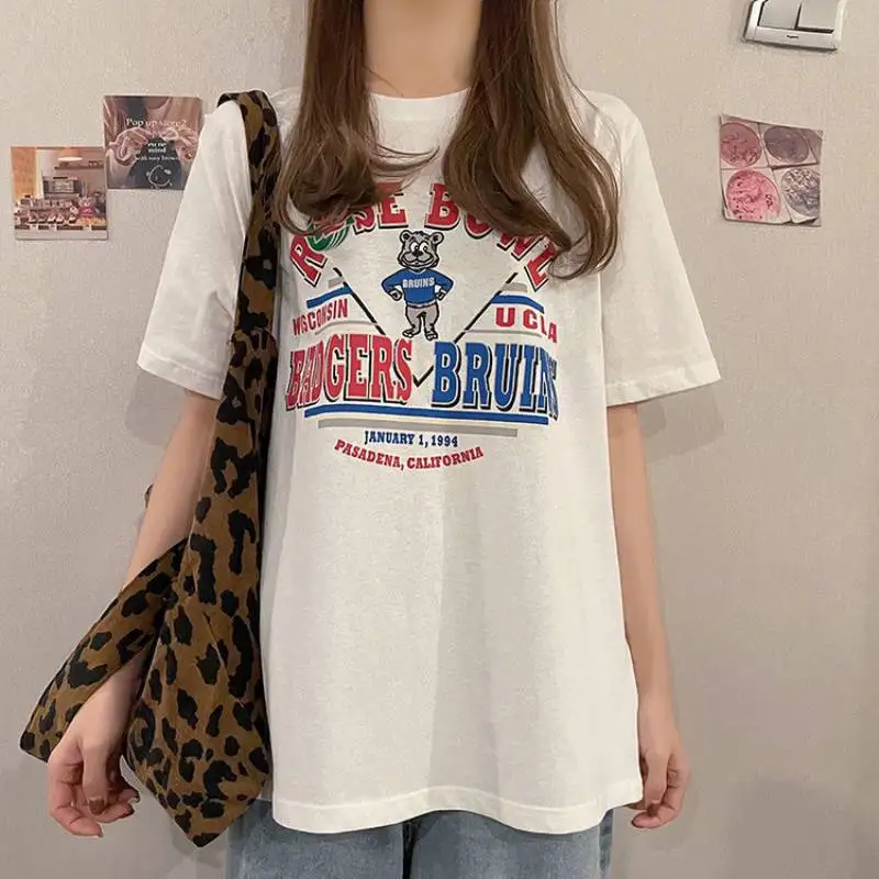 CGC 2021 Summer Korean Style Printing Woman T-shirts Casual Cotton Oversized T-shirt Short Sleeve Loose Top Female Harajuku Tees
CGC 2021 Summer Korean Style Printing Woman T-shirts Casual Cotton Oversized T-shirt Short Sleeve Loose Top Female Harajuku Tees