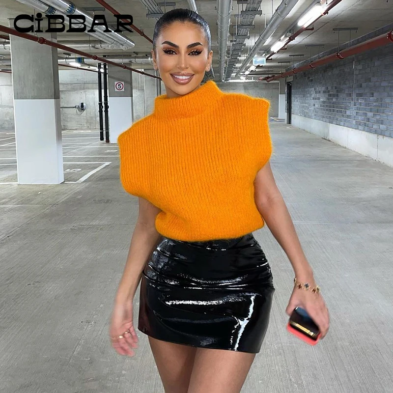 CIBBAR Casual Turtleneck Knitted Vest Style Sweater Autumn Winter New Solid Sleeveless Tops Ladies Fashion Street Outerwear 2021
CIBBAR Casual Turtleneck Knitted Vest Style Sweater Autumn Winter New Solid Sleeveless Tops Ladies Fashion Street Outerwear 2021
