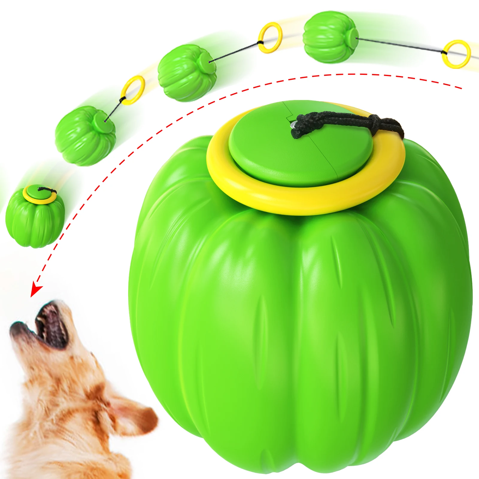 

Dog Toy Molar Bite Resistant Cleaning Teeth Outdoor Small and Medium-Sized Dog Training Funny Dog Ball Pumpkin Hand Throwing Toy