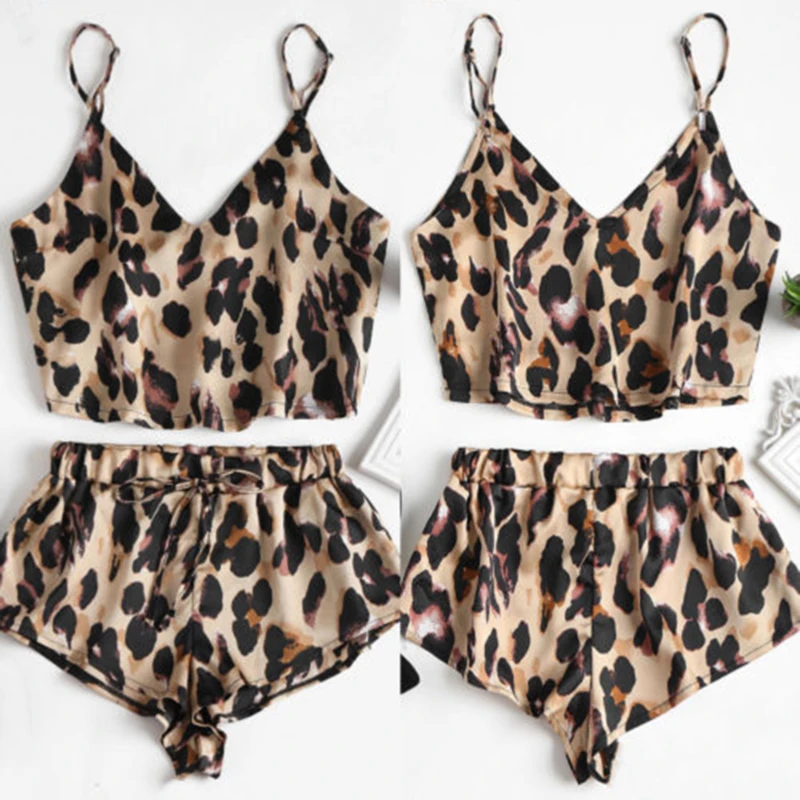 New 2pcs Women Sexy Spaghetti Strap Tank Shorts Leopard Print Lace Sleepwear Babydoll Nightwear Pajamas Set
New 2pcs Women Sexy Spaghetti Strap Tank Shorts Leopard Print Lace Sleepwear Babydoll Nightwear Pajamas Set