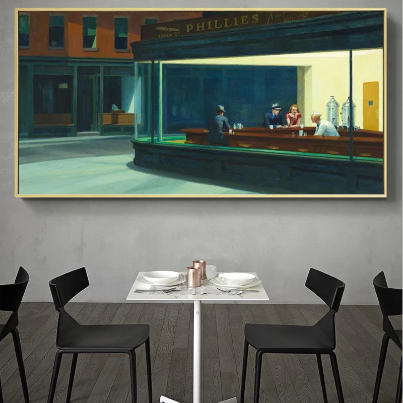 Wall Art Картины стены холст художественные плакаты и принты искусства Nighthawks Эдвард