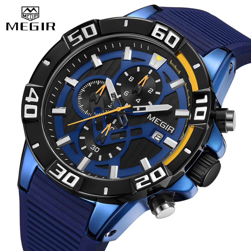 MEGIR Fashion Mens Watches Luxury Brand WristWatch Sport Quartz Blue Watch Men Waterproof Silicone Chronograph Relogio Masculino
MEGIR Fashion Mens Watches Luxury Brand WristWatch Sport Quartz Blue Watch Men Waterproof Silicone Chronograph Relogio Masculino