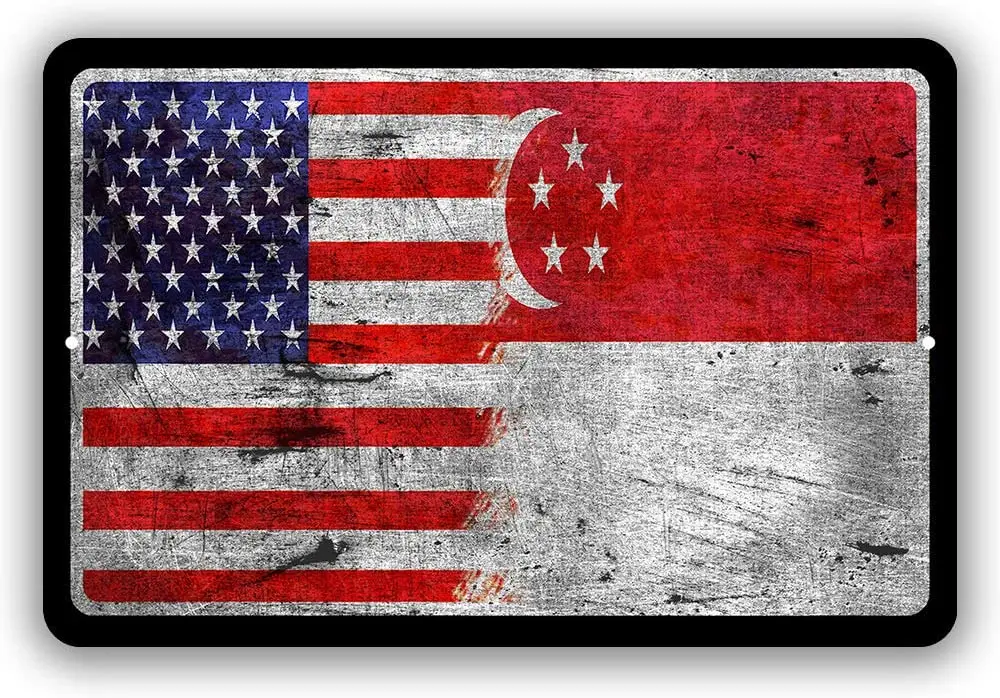 Singapore Country Flag vs USA Man Cave Metal Decor Tin Sign Indoor and Outdoor use 8"x12" or 12"x18"
Singapore Country Flag vs USA Man Cave Metal Decor Tin Sign Indoor and Outdoor use 8"x12" or 12"x18"