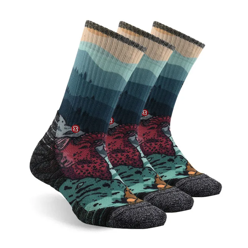 Athletic Training Socks, ZEALWOOD Unisex Merino Wool Anti-blister Cushion Hiking Socks Running Printing Socks for Four Seasons
Athletic Training Socks, ZEALWOOD Unisex Merino Wool Anti-blister Cushion Hiking Socks Running Printing Socks for Four Seasons
