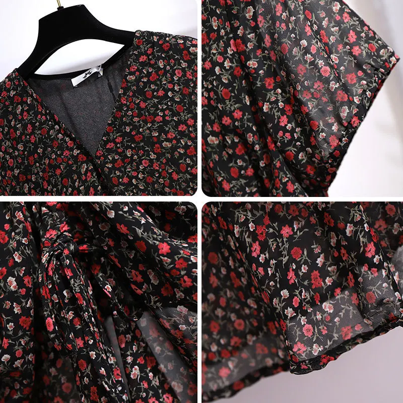 Ruched Dress Women Casual Loose V Neck Short Sleeve Elastic Waist 6xl Plus Size Chiffon Floral Printed Women's Clothing Dresses
Ruched Dress Women Casual Loose V Neck Short Sleeve Elastic Waist 6xl Plus Size Chiffon Floral Printed Women's Clothing Dresses