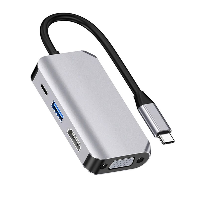 Type-C Four-In-One Expansion Dock Converter Hub Adapter Suitable for Laptop Smartphone Expansion Converter Silver Gray
Type-C Four-In-One Expansion Dock Converter Hub Adapter Suitable for Laptop Smartphone Expansion Converter Silver Gray