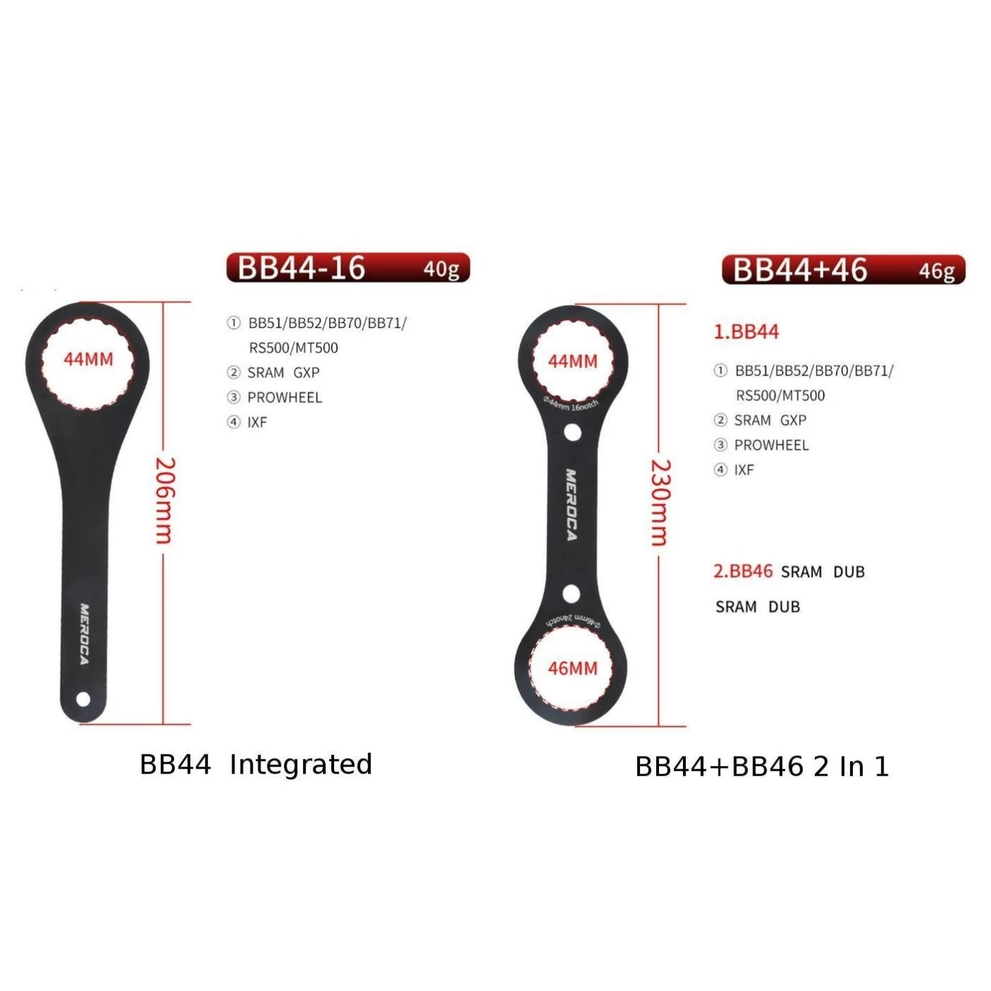 MEROCA Bicycle Hollow Crankset Removal Tool BB44/BB46 Bottom Bracket Wrench High Quality Bicycle Repair Tools
MEROCA Bicycle Hollow Crankset Removal Tool BB44/BB46 Bottom Bracket Wrench High Quality Bicycle Repair Tools