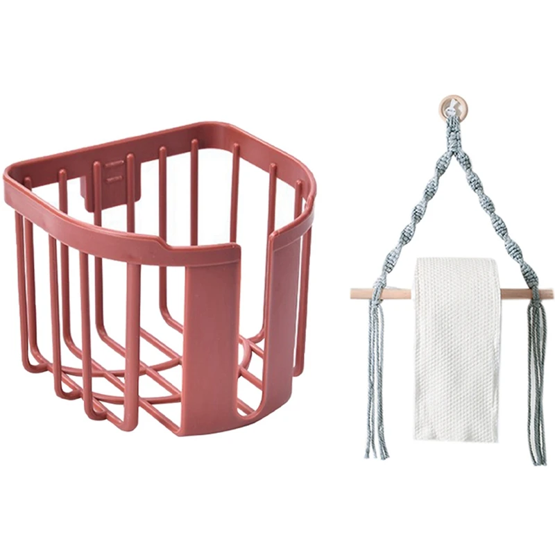 2PCS Toilet Paper Holder Punch-Free Roll Paper Shelf Toilet Paper Tray-Red With Wooden Stick Roll Paper Holder-Grey
2PCS Toilet Paper Holder Punch-Free Roll Paper Shelf Toilet Paper Tray-Red With Wooden Stick Roll Paper Holder-Grey