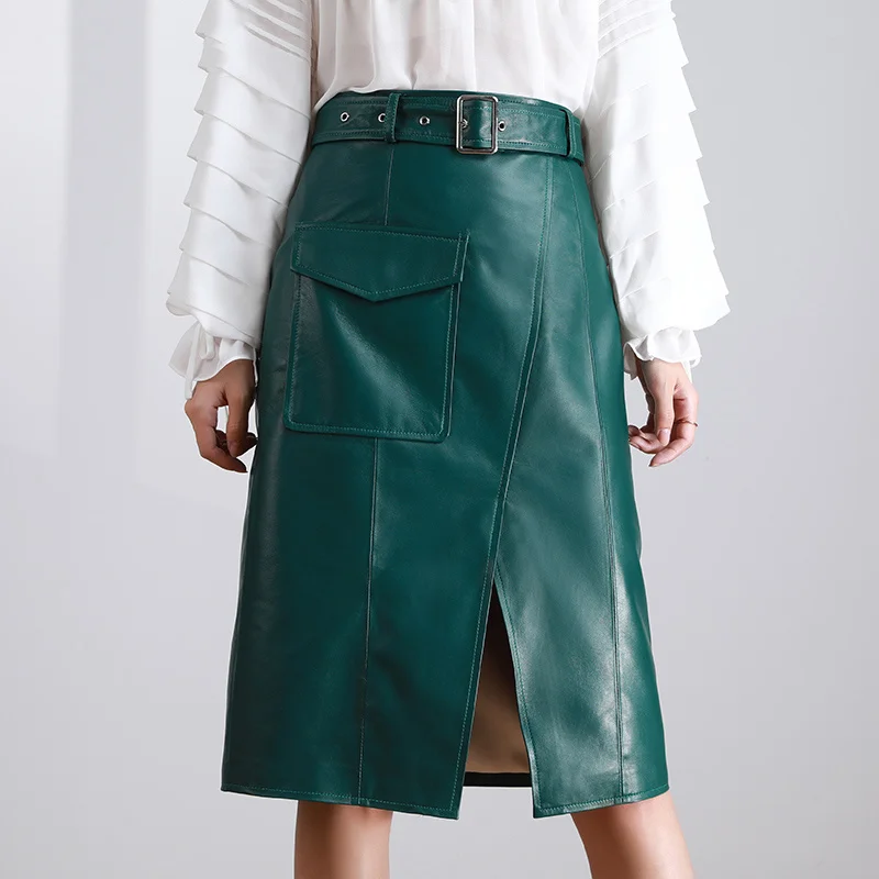 SHZQ 2021 Femme Korean Fashion Midi Skirts for Women Genuine Sheepskin Leather Skirt High Waist Autumn Real Leather Skirt
SHZQ 2021 Femme Korean Fashion Midi Skirts for Women Genuine Sheepskin Leather Skirt High Waist Autumn Real Leather Skirt