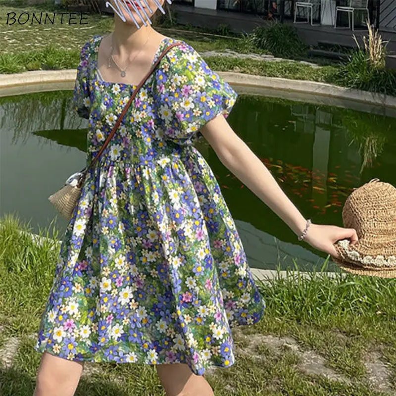 Dress Women Korean Style Sweet Summer Holiday Sundress Puff Sleeves Preppy Stylish A-line Flower Chic Casual Vintage 2021 New
Dress Women Korean Style Sweet Summer Holiday Sundress Puff Sleeves Preppy Stylish A-line Flower Chic Casual Vintage 2021 New