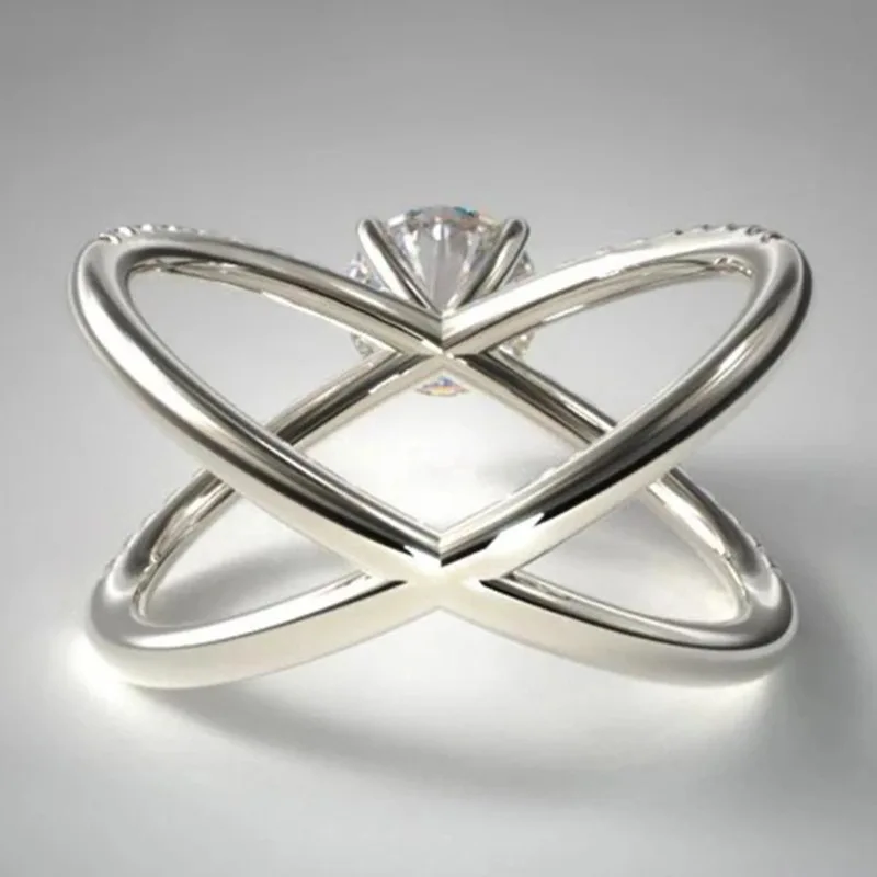 Luxury Female White Crystal Stone Ring Charm Silver Color Cross Wedding Rings For Women Cute Bride Round Zircon Engagement Ring
Luxury Female White Crystal Stone Ring Charm Silver Color Cross Wedding Rings For Women Cute Bride Round Zircon Engagement Ring