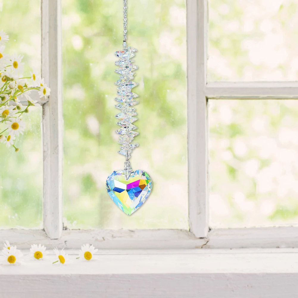 Crystal Pendant Love Heart Hanging Drop Rainbow Suncatcher for Outdoor Garden Window Wedding Curtain Chandelier DIY Decorations
Crystal Pendant Love Heart Hanging Drop Rainbow Suncatcher for Outdoor Garden Window Wedding Curtain Chandelier DIY Decorations