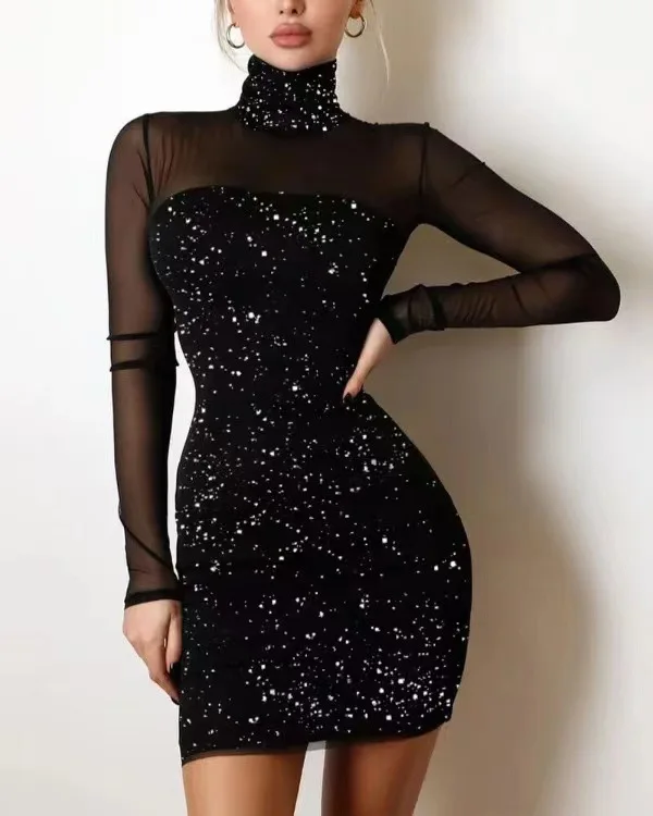 Women's niche design sexy gauze silver bag buttock dress Slim Fit Sexy personality cool SA sexy tight dress
Women's niche design sexy gauze silver bag buttock dress Slim Fit Sexy personality cool SA sexy tight dress