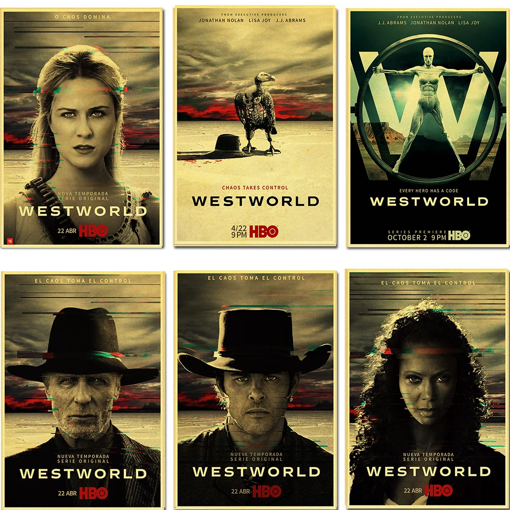 Эйч научной фантастики серии Westworld высокое качество ретро постер винтажный на