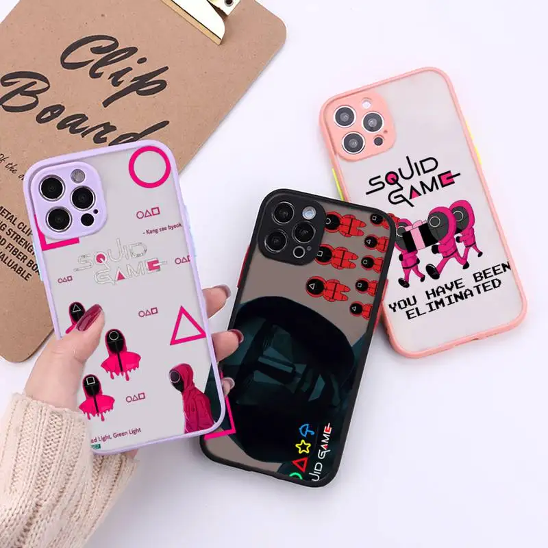 squid game Phone Case For iPhone 12 11 Mini Pro XR XS Max 7 8 Plus X Matte transparent Back Cover
squid game Phone Case For iPhone 12 11 Mini Pro XR XS Max 7 8 Plus X Matte transparent Back Cover