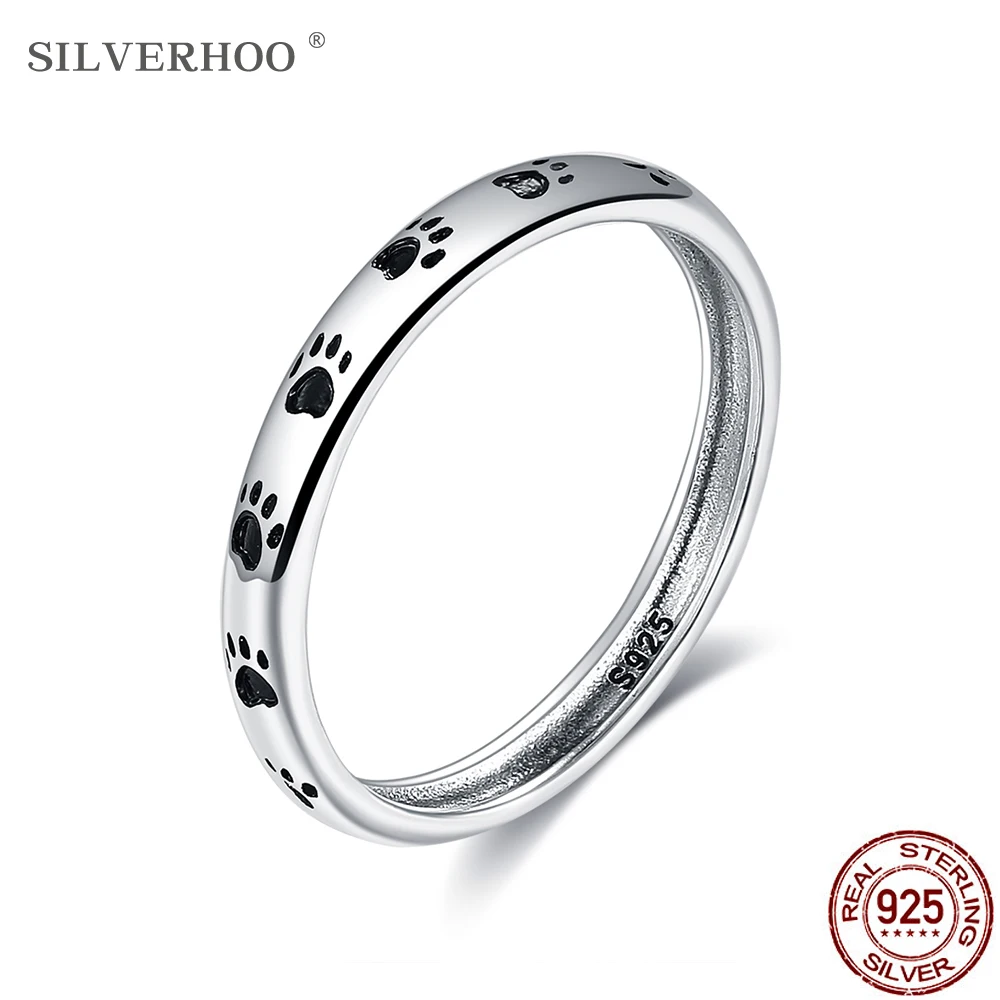 SILVERHOO 925 Sterling Silver Stackable Animals Footprints Finger Rings For Women Cute Wedding Ring Jewelry Valentine's Day Gift
SILVERHOO 925 Sterling Silver Stackable Animals Footprints Finger Rings For Women Cute Wedding Ring Jewelry Valentine's Day Gift