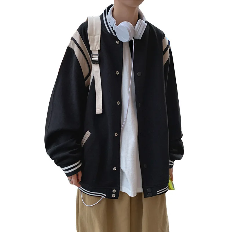 Men Baseball Jacket Autumn Couple Woolen Jacket Men Simple Single Breasted Korean Loose Top Handsome Baseball High Street Jacket 
Men Baseball Jacket Autumn Couple Woolen Jacket Men Simple Single Breasted Korean Loose Top Handsome Baseball High Street Jacket