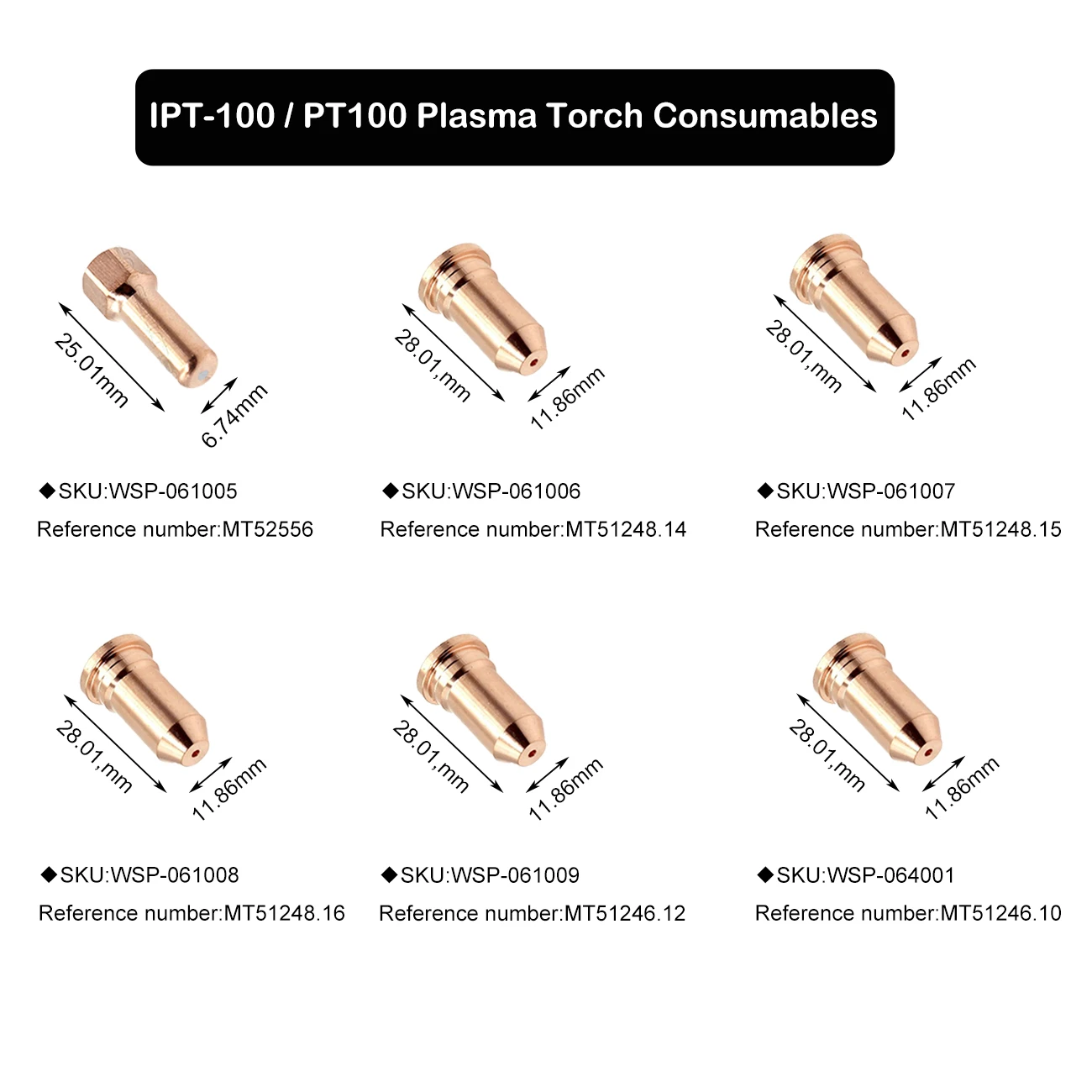 Electrode 1.0mm 1.2mm 1.4mm 1.5mm 1.6mm Nozzle Tip for PT100 PT-100 IPT-100 Plasma Cutter Torch OEM PKG/20
Electrode 1.0mm 1.2mm 1.4mm 1.5mm 1.6mm Nozzle Tip for PT100 PT-100 IPT-100 Plasma Cutter Torch OEM PKG/20