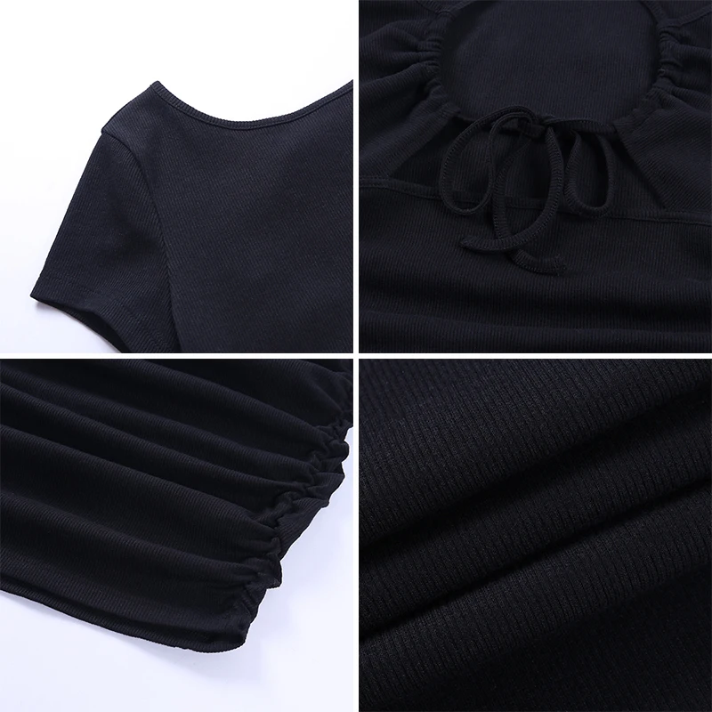 Sexy Bandage Short Dress Women's Solid Summer Spring Short Sleeve Ladies Bodycon Dresses Mini Two Ways To Wear Dress for Female
Sexy Bandage Short Dress Women's Solid Summer Spring Short Sleeve Ladies Bodycon Dresses Mini Two Ways To Wear Dress for Female