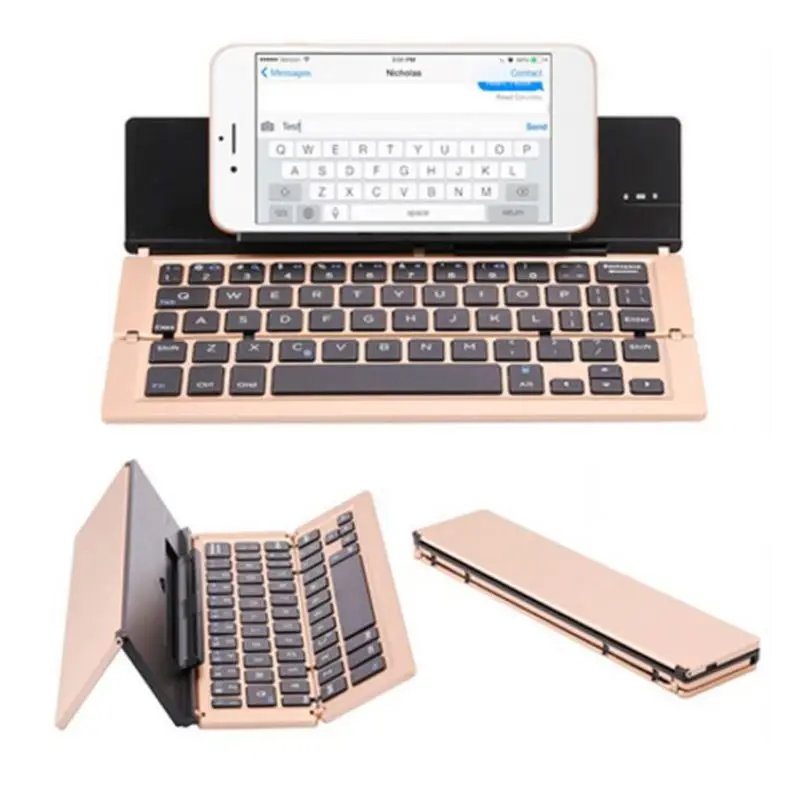 X7AA Portable Mini Wireless Bluetooth Folding Keyboard Aluminum Alloy Foldable Rechargeable Travel Office Home Keypad
X7AA Portable Mini Wireless Bluetooth Folding Keyboard Aluminum Alloy Foldable Rechargeable Travel Office Home Keypad